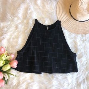 American Apparel Plaid Crop Top Open back